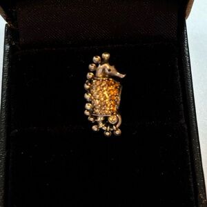 CHAMILIA STERLING SILVER SEAHORSE CHARM ORANGE & YELLOW SWAROVSKI CRYSTALS